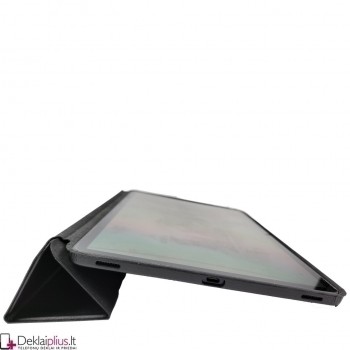 Dirbtinės odos atverčiamas dėklas - juodas (Samsung Tab S7 Plus (T970/T976)/Tab S8 Plus (SM-X806)